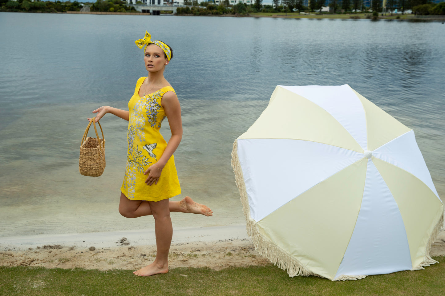 Wisteria & Lorikeet V Neckline Sleeveless Shift Dress